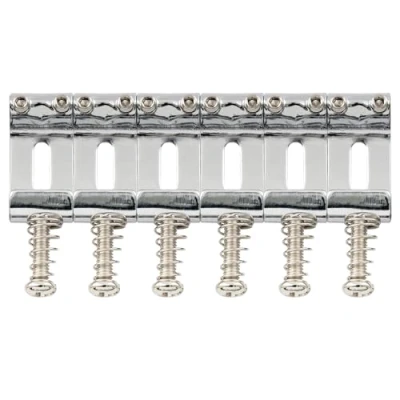 Image of Musiclily Pro 10.8mm Steel Vintage Style Guitar Tremolo Bridge Saddles for Strat Stratocaster Electric Guitar, Chrome(Set of 6)