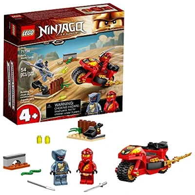 Image of LEGO NINJAGO Legacy Kai’s Blade Cycle 71734 Ninja Motorcycle Playset Building Kit, Featuring Kai and a Snake; New 2021 (54 Pieces)