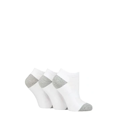 Image of Pringle Ladies Johanne Cushion Trainer Socks Pack of 3 White/Grey 4 8