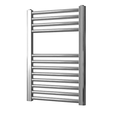 Image of Greened House Chrome Straight Heated Towel Rail 400mm Wide x 600mm high Flat Central Heating Radiator