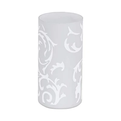 Image of Eglo Geo Table lamp, Bedside lamp Made of Opal matt Glass with Floral Pattern, Living Room in White, Switch, E14 Socket