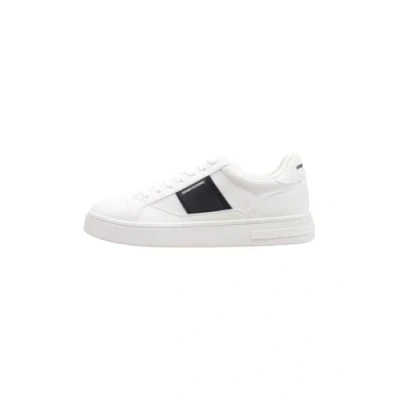 Image of Armani Exchange LACE UP Trainers, Men&#039;s, Size: 5, Off white/deep navy Imitation leather/ textile