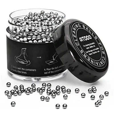 Image of ATDDO 1500 Pieces Decanter Cleaning Balls Stainless Steel Beads for Decanter, Bottles, Vases and Other Glassware Reusable Metal