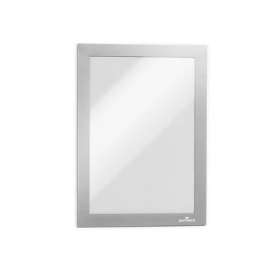 Image of Durable DURAFRAME Self Adhesive Magnetic Frame A5 Format In Silver Pack of 2 Frames Document for Professional Internal Signage