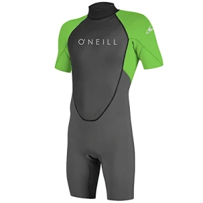 Image of O&#039;Neill Wetsuits Mens Reactor II 2mm Back Zip Spring Wetsuit Graphite Dayglow MS