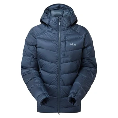 Image of Rab Women&#039;s Glaceon Pro Jacket Lightweight Down Coat for Hiking, Climbing, &amp; Mountaineering Tempest Blue Medium