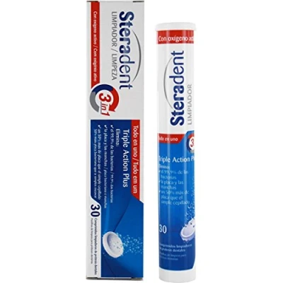 Image of Steradent Triple Action Plus Cleaning Dental PROTESIS 30 Tablets