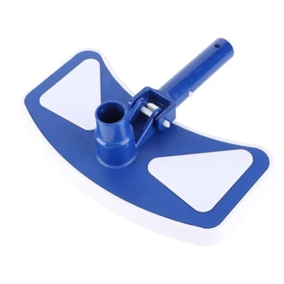 Image of Pool Vacuum Head Brush, 12&#039;&#039; Swimming Curved Blue and White Suction Brush Tools