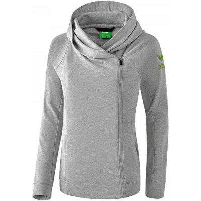 Image of Erima Women&#039;s Essential Hoody Light Grey Marl/Twist Of Lime/Grey, Size 40