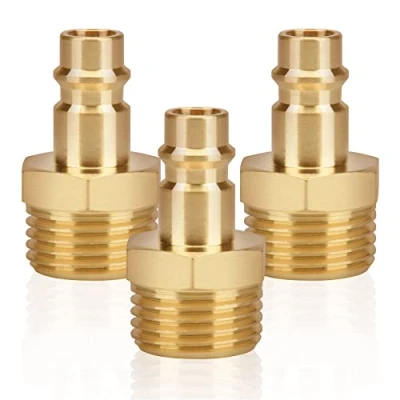 Image of 3pcs Air Line Connectors Euro Airline Hose Compressor Fittings 1/2&quot; BSP Coupler and Plug Kit Couplings Connector Male