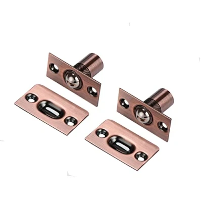 Image of Ball Door Catches, Lokatall 2 Pack Roller Catches Adjustable Latches Spring Bearing Stainless Steel Catch with Screws for Inner Cupboard Closet Cabinet, Copper Core