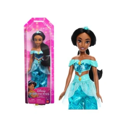 Image of Mattel Disney Princess Dolls, Jasmine Posable Fashion Doll with Sparkling Clothing and Accessories, Movie Toys, HLW12