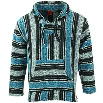 Image of LOUDelephant Recycled Mexican Baja Jerga Hoody Blue Grey (Large)