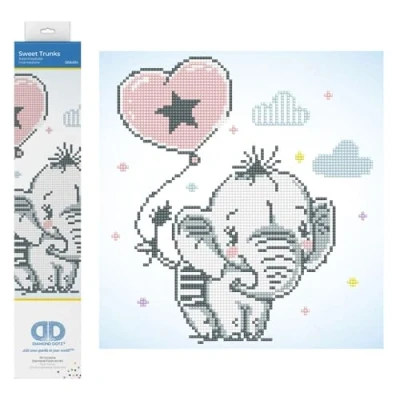 Image of DIAMOND DOTZ Painting, Beginner Kit, Sweet Trunks, 30 x 28cm