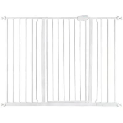Image of Safetots Extra Tall Metal Safety Gate Pressure Fit, 126.7cm 134.3cm, White, 104cm in Height, Stair Gate, Baby Easy Installation
