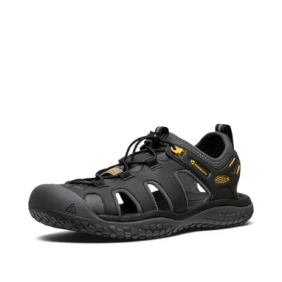 Image of Keen Men&#039;s Solr Sandal m Water Sandals, Black Gold, 13 UK