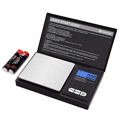 Image of UNIWEIGH Gram Scale,200 gx0.01 g(7.05 oz x 0.001 oz) Digital Pocket Scale,Electronic Smart Weigh Scale,Portable Small Jewelry Scale Grams and Ounces,Mini with LCD Display,Tare