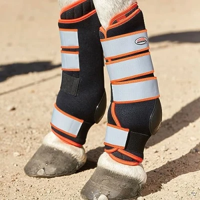 Image of WeatherBeeta Therapy Tec Stable Boot Wraps, Black/Silver/Red, Cob