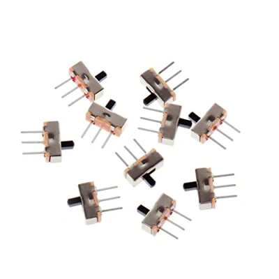 Image of 10 Pcs 2 Position On/Off SPDT 1P2T 3 Pin PCB Panel Vertical Slide