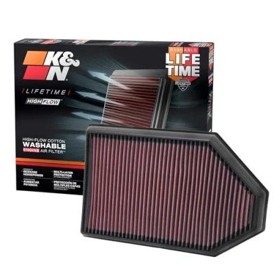 Image of K&amp;N Engine Air Filter: High Performance, Premium, Washable, Replacement 2011 2019 Chrysler/Dodge V6/V8 (Charger, Challenger, 300), 33 2460