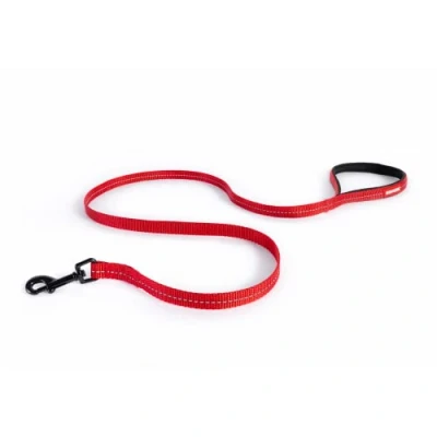 Image of EZYDOG Essential LITE Lead Small Dogs, Medium Large Training Lead, Lightweight, Comfortable Padded Handle, Reflective Thread, 1.2M (Red)