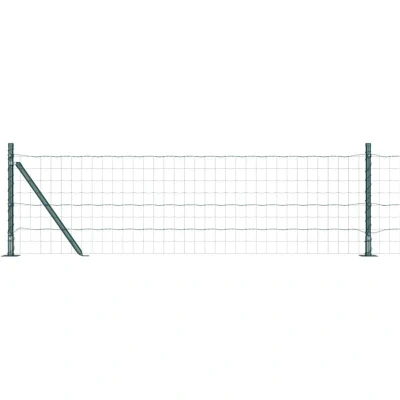 Image of Euro Fence with 13 Flanged Posts 0.6x25 m Galvanised Steel Vidaxl
