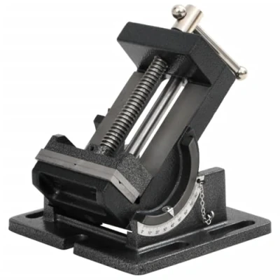 Image of ** vidaXL Manually Tilting Drill Press Vice 110 mm Jaw Opening Cast Iron Drilling Milling Machine Adjustable 0 90 Degrees Compact and Portable