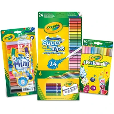 Image of Crayola Markers Super Set, Art&amp; Craft Value, Home and Back to School Colouring Supplies, Gift for Kids, Age 6+