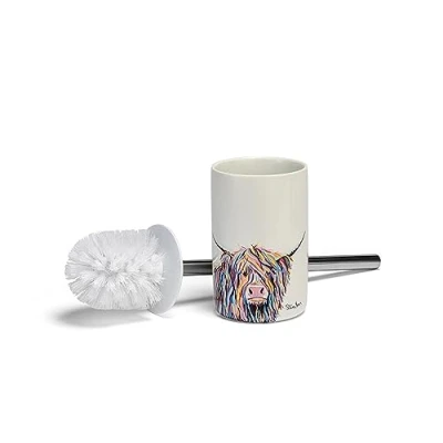 Image of Croydex Art by Steven Brown Angus McCoo Toilet Brush, Stoneware Ceramic, White Multi, One Size