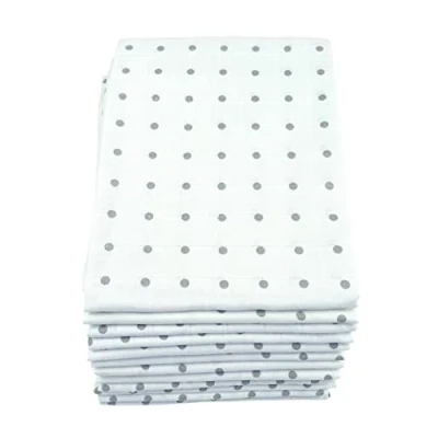 Image of MuslinZ 12 Pack Muslin Cloths 70 x 70cm 100% Pure Cotton Burp Multi Use Squares (Grey Spot)