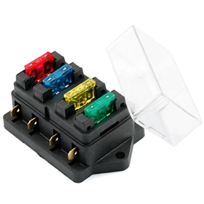 Image of Gemini_mall® Car Truck 4 Way Circuit ATO Standard Blade Fuse Box Board Block Holder + Free 12V/24V