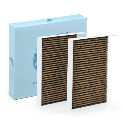 Image of 110768100A, 110768100C Pollen Filter BLUE PRINT ADBP250014 with antibacterial action, Activated Carbon 242mm 142mm 31mm TESLA: Model 3