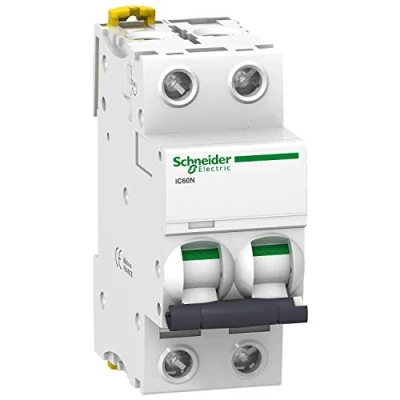 Image of Schneider Electric a9 F75210 ic60 N Circuit Breaker, Acti9, Curvature D, 2P, 85 mm Height x 36 width 78.5 depth, 10 A Current, 50/60 Hz, White