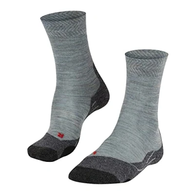 Image of FALKE Women&#039;s TK2 Explore Melange W SO Wool Thick Anti Blister 1 Pair Hiking Socks, Blue (Smoke 6333), 4 5
