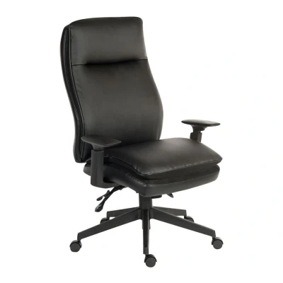 Image of TEKNIK Plush Ergo Bonded Leather Reclining Executive Chair Black