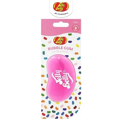 Image of Jelly Belly Car Air Freshener Bubble Gum 3D Hanging Freshener. Scent Lasts Up To 30 Days, Car, Home or Office. Genuine Fresheners for Women, Men and Kids