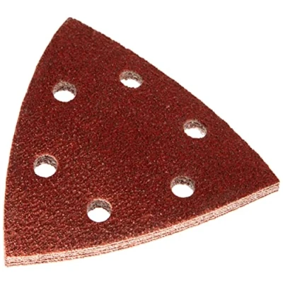 Image of kwb Sanding Triangles 93 Mm Made of High Grade Aluminium Oxide with Grit Size 60, tool Free Change, Synthetic Resin Bonding and Reinforced Paper Backing for Coarse Wood Metal