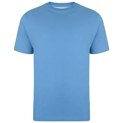 Image of Kam Pure Cotton/Cotton Rich Plain Tee Shirt in Powder Blue 5XL