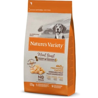 Image of Nature&#039;s Variety Meat Boost Complete Dry Food Free Range Chicken for Adult Dogs 1.5 Kg