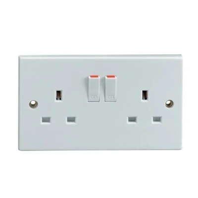 Image of Twin Switched Socket, White
