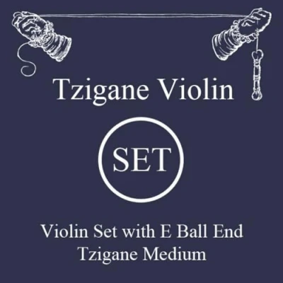 Image of LARSEN strings violin Tzigane multifilament fibre core set E steel ball end medium
