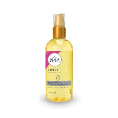 Image of Veet Miraculous Oil, 100ml, Razor Bumps Treatment, Women&#039;s Shaving Dermaplaning Oil For Face, Pre and Post Hair Removal, Argan Shea Butter, Almond Avocado Oils
