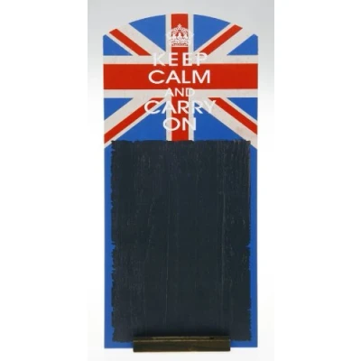 Image of Keep Calm and Carry On Chalk Board with Union Jack Theme