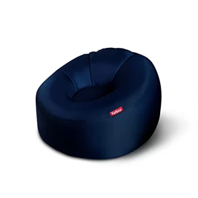 Image of Fatboy® Blow up Chair Lamzac O Sofa for Adults &amp; Kids Inflatable 110 x 103 62 cm No pump needed In Outdoor Use, Dark Blue