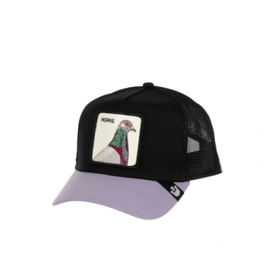 Image of Goorin Bros. Pigeon Homie Black Purple Adjustable Trucker Cap