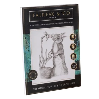 Image of Fairfax &amp; Co Artist Sketch Pad A4 Paper Art Sketchbook 40 Sheets (160 GSM) Acid Free Drawing Cartridge with Premium Quality Mixed Media Use Supplies for Students and Adults