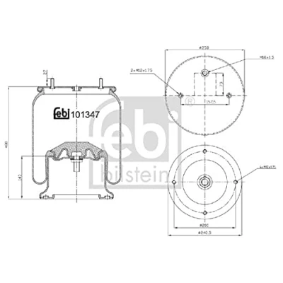 Image of 1611232, 1616000 Boot, air suspension FEBI BILSTEIN 101347 Front Axle Left, Right