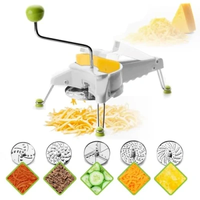Image of IBILI 796400 Julienne Mill Set Easycook 25x12 cm, Stainless Steel, White/Green/Silver, 12 cm