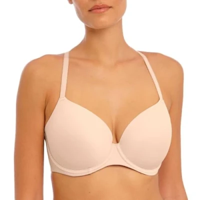 Image of Freya Womens Undetected T Shirt Bra Beige Polyamide Size 34FF