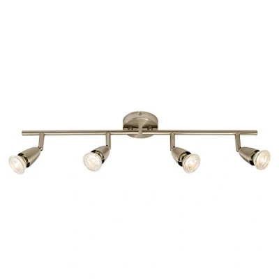 Image of Saxby Amalfi 50W 4 Light Satin Nickel Decorative Commercial Domestic Adjustable Spotlight Bar